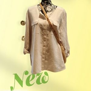 TALBOTS long sleeves linen top